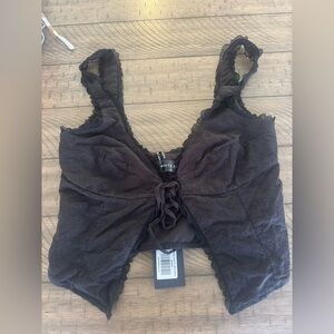 White Fox Where Have You Been Crop Top NWT